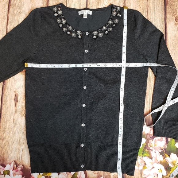 3/30$🔥SPENSE jewel Neckline Button down cardigan - Picture 8 of 10